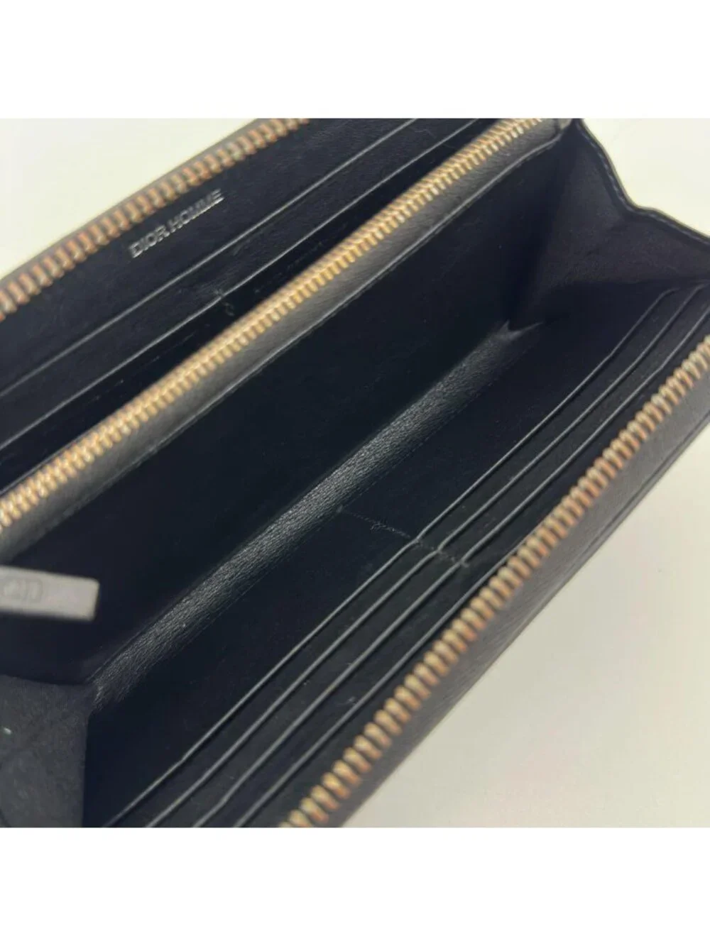 Dior Homme Zip Around Wallet Leather Logo CD